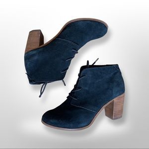 Toms loren suede heeled bootie